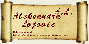 Aleksandra Lojović vizit kartica
